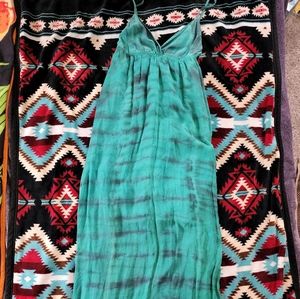 Blue Green Long Summer Dress Size XS